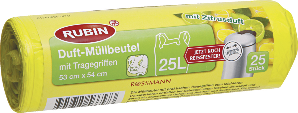 Bild 1 von RUBIN Duft-Müllbeutel mit Tragegriffen 25 l