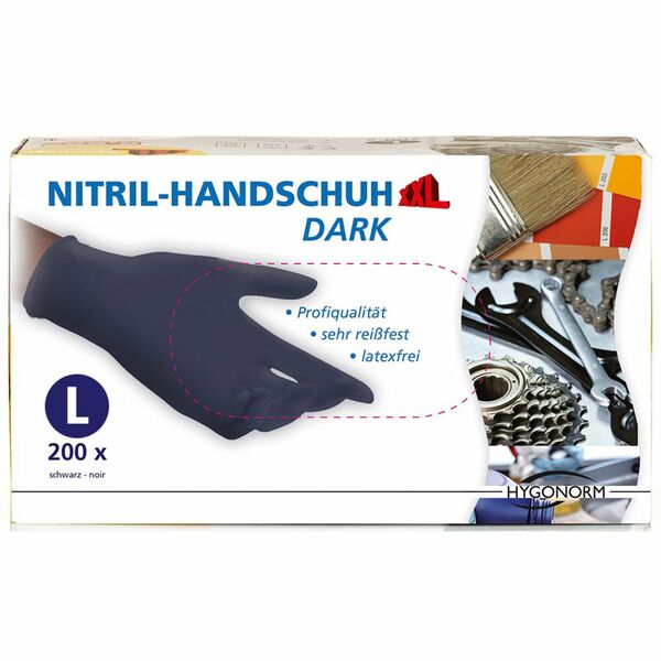 Bild 1 von Multitec Nitril-Einweghandschuhe, Schwarz, Größe L - 200er Set