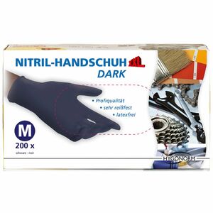 Multitec Nitril-Einweghandschuhe, Schwarz, Größe M - 200er Set