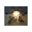 Bild 1 von Tischkranz Stern, Weihnachtsdeko Adventskranz, Holz mit Kerzenglas 40x40x12cm weiß-grau