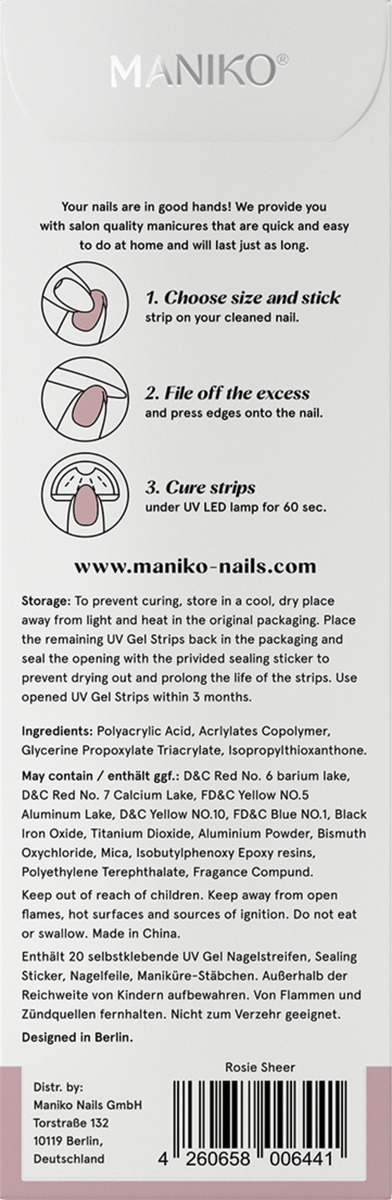 Bild 3 von MANIKO UV Gel Strip Rosie Sheer
