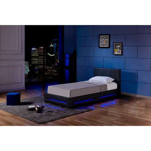 Bild 1 von Home Deluxe LED Bett Asteroid 90 x 200, Schwarz