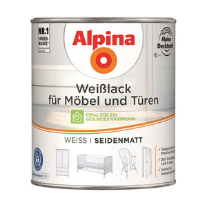 Alpina Weißlack für Möbel und Türen seidenmatt 750 ml