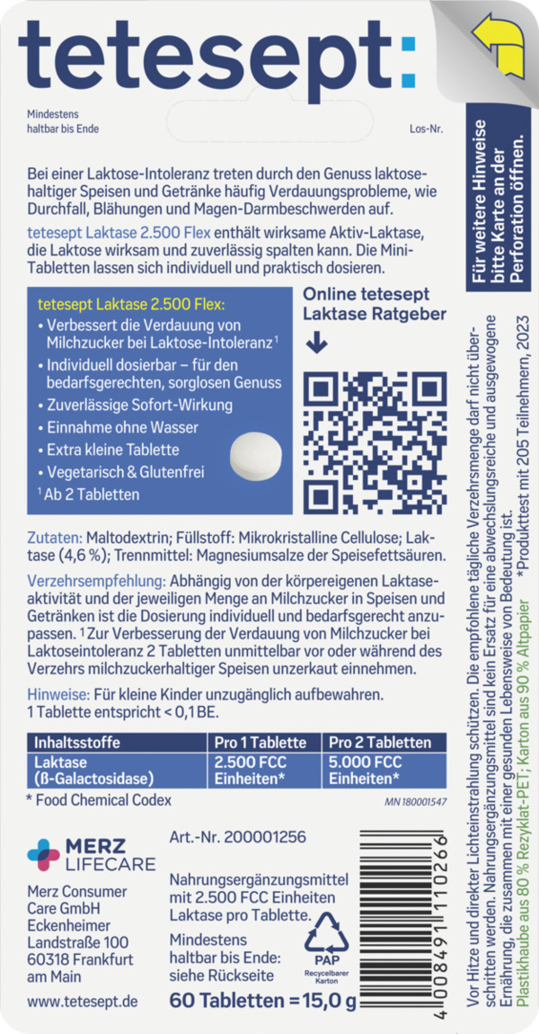 Bild 2 von tetesept Laktase 2.500 Flex, 40 g