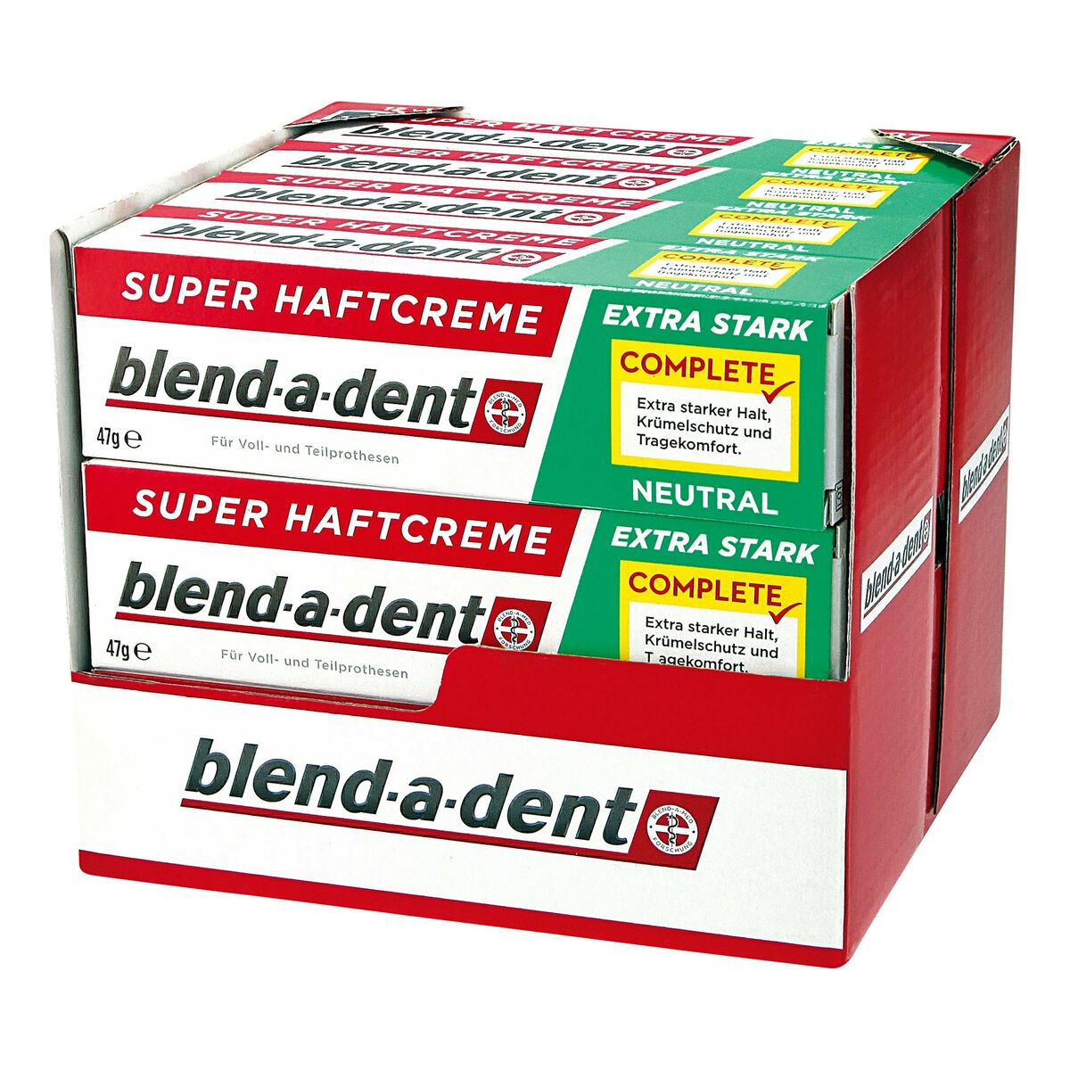 Bild 1 von Blend-a-dent Super-Haftcreme Neutral 47 g, 12er Pack