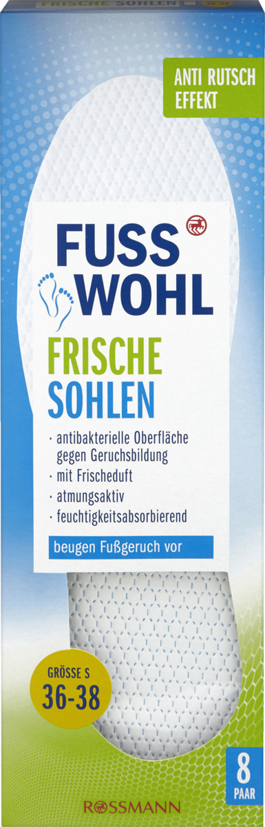 Bild 1 von Fusswohl Frische Sohlen weiss Größe S 36-38