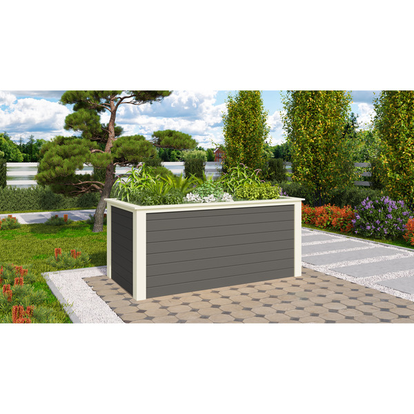 Bild 1 von Karibu Hochbeet terragrau 28 mm Fichte 209 x 111 x 92 cm, 1490 l