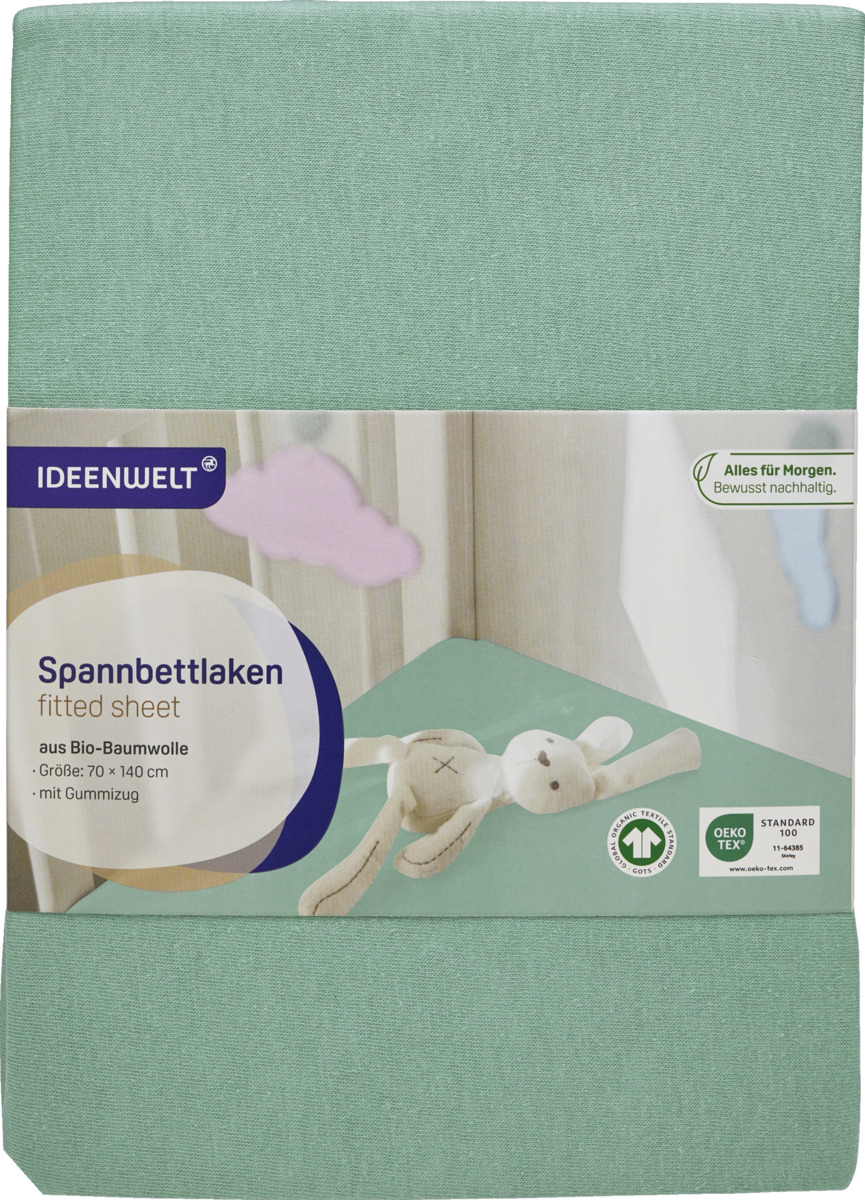 Bild 1 von IDEENWELT Kinder-Spannbettlaken grün