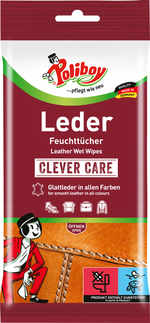 Bild 1 von Poliboy Leder Pflege Feuchttücher