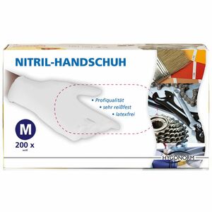 Multitec Nitril-Einweghandschuhe, Weiß, Größe M - 200er Set