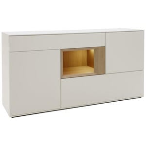 Dieter Knoll SIDEBOARD Wildeiche furniert lackiert Weiß, Braun