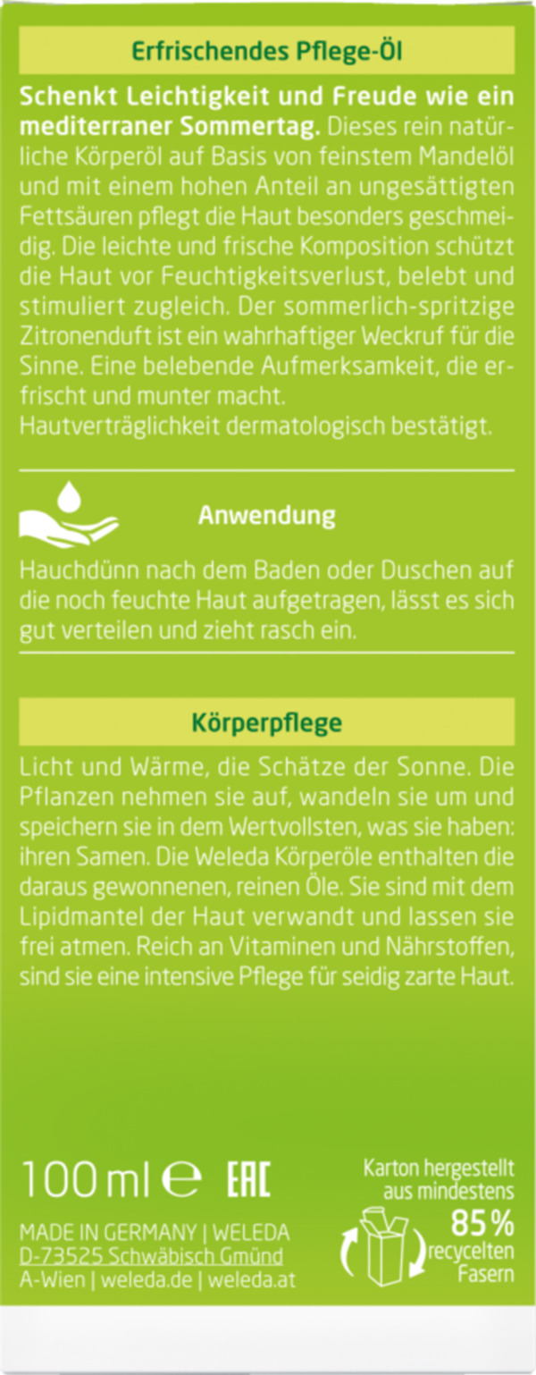 Bild 2 von Weleda Citrus Erfrischendes Pflege-Öl, 100 ml