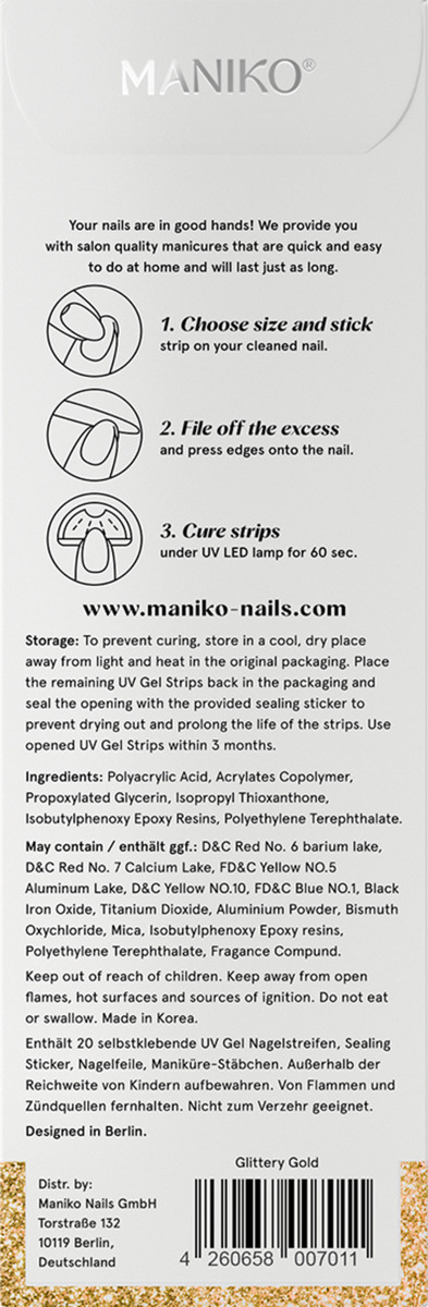 Bild 3 von MANIKO UV Gel Strip Glittery Gold