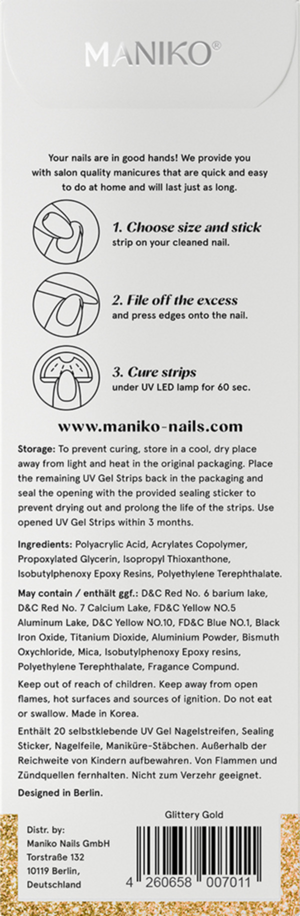 Bild 3 von MANIKO UV Gel Strip Glittery Gold