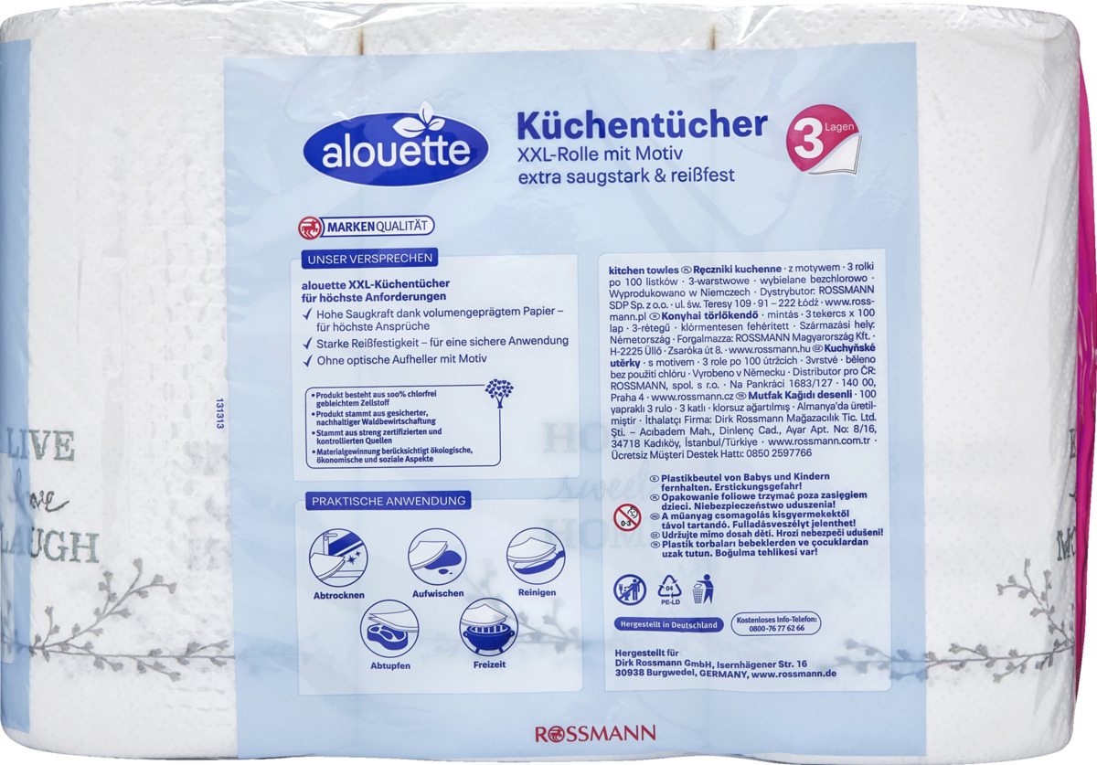Bild 2 von alouette Küchentücher XXL Rolle mit Dekor