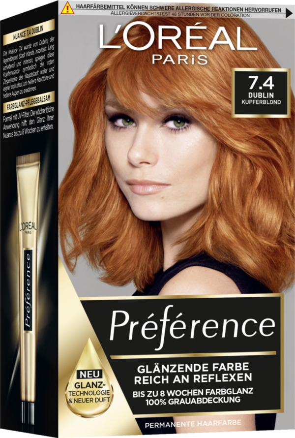 Bild 1 von L’Oréal Paris Préférence Coloration 7.4 Dublin Kupferblond