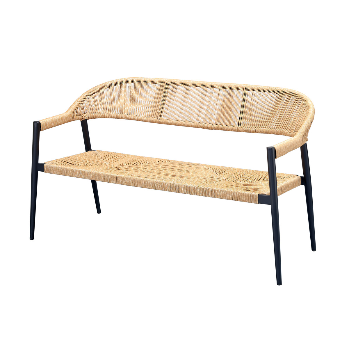 Bild 1 von Bank 'Toni' natur/schwarz Alu Bespannung aus Kunststoff 140 x 84 x 60 cm