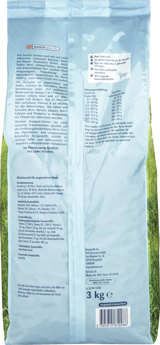 Bild 2 von Winston Knusper-Dinner mit Rind, Gemüse & Reis 0.93 EUR/1 kg
