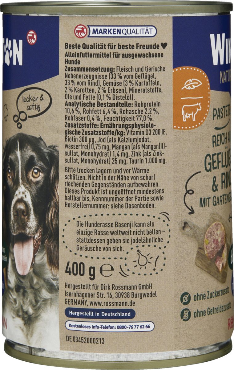 Bild 2 von Winston Nature Geflügel & Rind mit Gartengemüse 2.23 EUR/1 kg