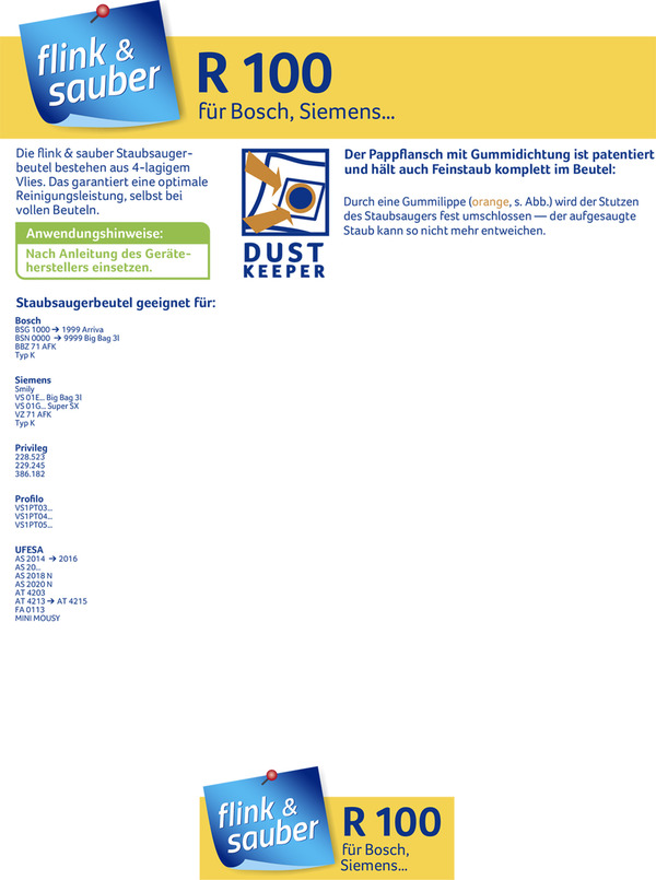 Bild 2 von flink & sauber Staubsaugerbeutel R 100