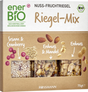 enerBiO Nuss-Fruchtriegel Riegel-Mix 2.25 EUR/100 g
