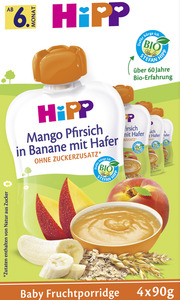 HiPP Bio Frucht-Porridge Mango-Pfirsich in Banane mit Ha 8.19 EUR/1 kg