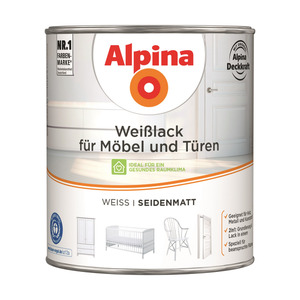 Alpina Weißlack für Möbel und Türen seidenmatt 2000 ml