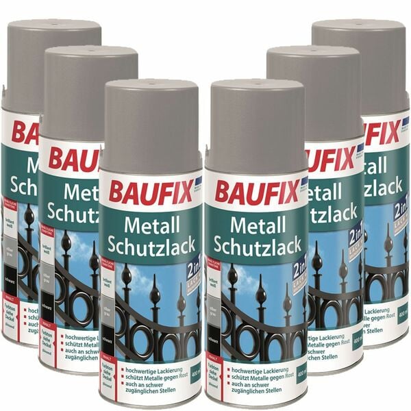 Bild 1 von BAUFIX Metallschutzlack Spray weiß 6er-Set