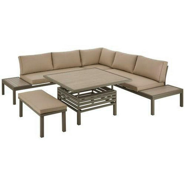 Bild 1 von DINING-LOUNGESET Taupe, Champagner, Beige Aluminium