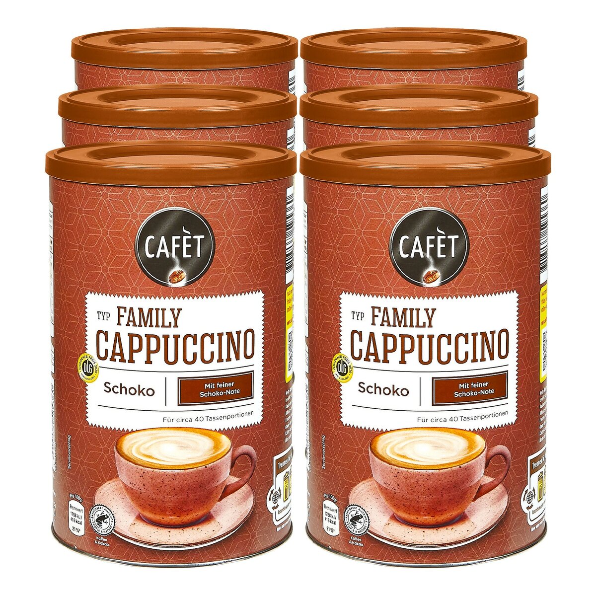 Bild 1 von Cafet Cappuccino Schoko 500 g, 6er Pack
