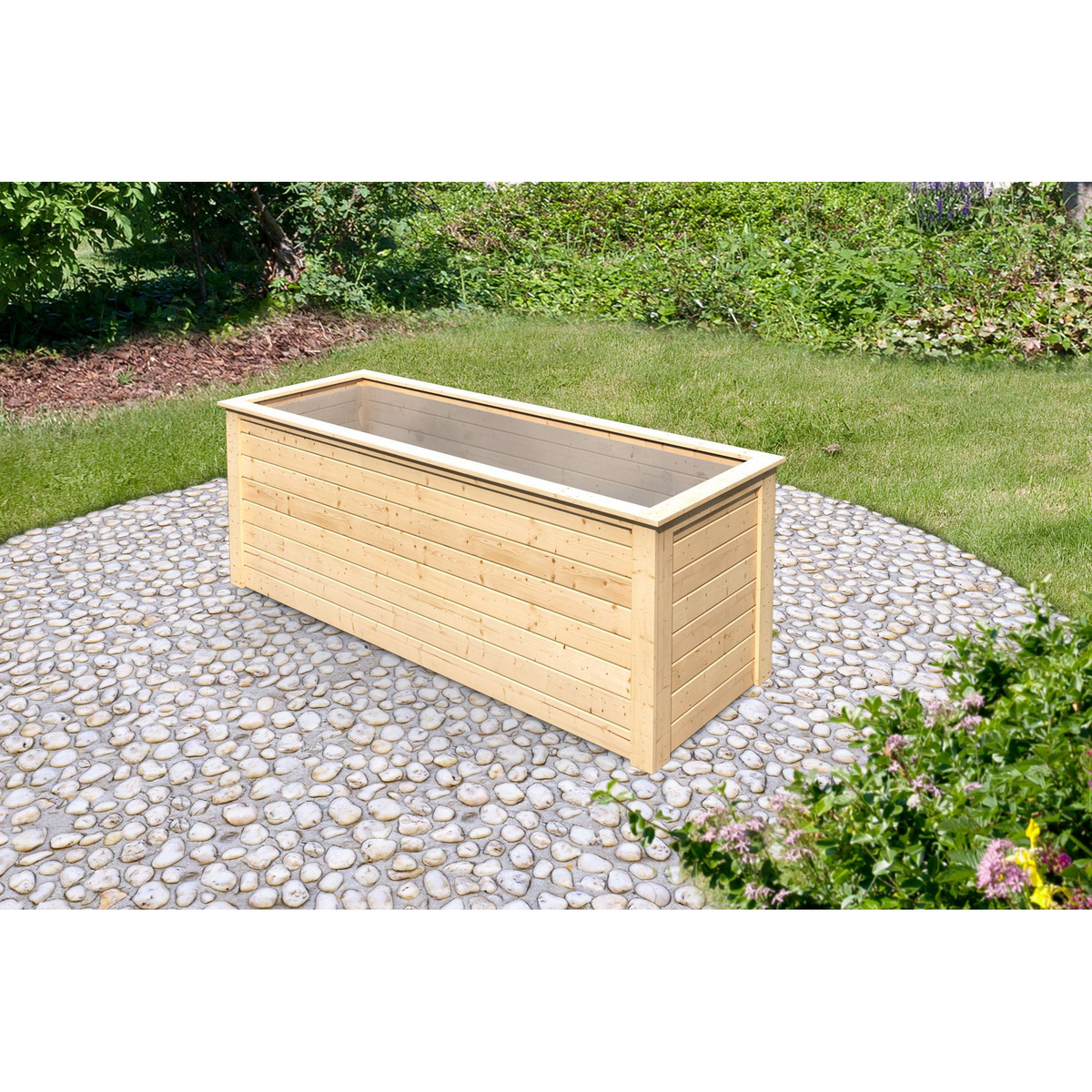 Bild 1 von Karibu Hochbeet natur 28 mm Fichte, 254 x 94 x 92 cm, 1520 l