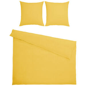 Bio:Vio Bettwäsche satin gelb 200/200 cm , Merada , Textil , Uni , 200x200 cm , Satin , 004378011405