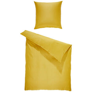Bio:Vio Bettwäsche satin gelb 135/200 cm , Merada , Textil , Uni , 135x200 cm , Satin , 004378011105