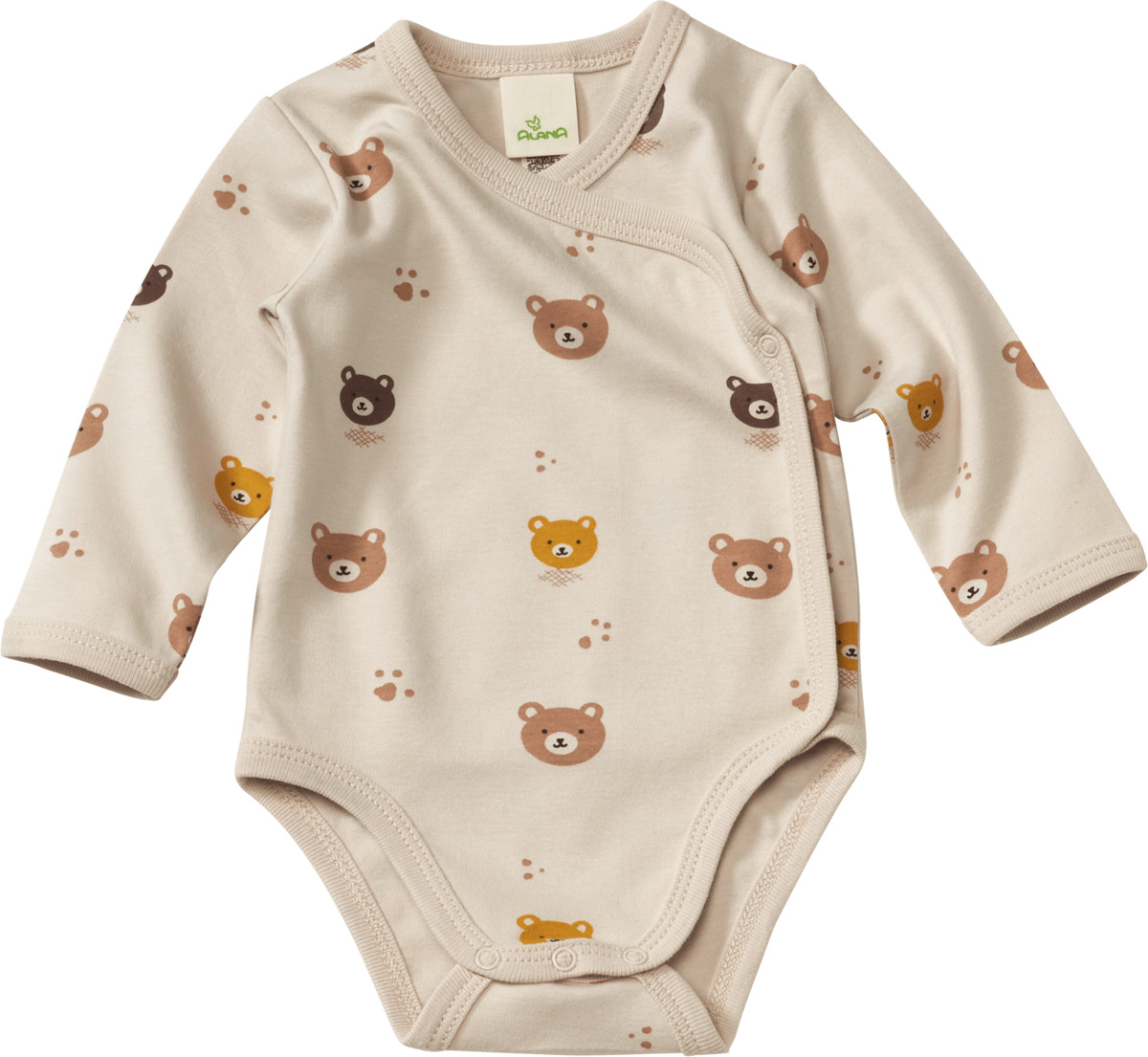 Bild 1 von ALANA Wickelbody mit Bären-Muster, beige, Gr. 50/56