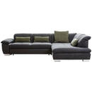 Bild 1 von Xora Ecksofa dunkelgrau chenille , 7520  -Exklusiv- , Textil , 5-Sitzer , Lederlook,Chenille , Typenauswahl, Fußauswahl, Lederauswahl, Stoffauswahl, Armteilvarianten, Sitzqualitäten, seitenverkehrt