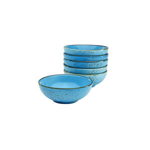 XXXLutz Schüsselset keramik steinzeug 6-teilig , 22064 , Blau , 007768024601