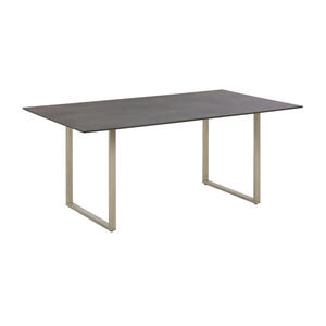 Amatio Loungetisch edelstahlfarben, dunkelbraun , Girona , Metall, Kunststoff , 90x68x158 cm , Bürstfinish,Dekorfolie , 000060000417