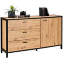 Bild 1 von Carryhome Sideboard anthrazit, eichefarben , Algarve , Holzwerkstoff , 1 Fächer , 3 Schubladen , 146x83x40 cm , Melamin,Nachbildung , Beimöbel erhältlich , 000196012304