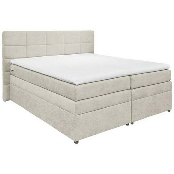 Bild 1 von Carryhome Boxspringbett 180/200 cm , Tacoma 3 , Sandfarben , Textil , H2=mittel bis ca.80kg , 180x200 cm , Velours, Mikrofaser , Bettkasten, Matratze, Topper durchgehend,Bettkasten, Matratze, Topper