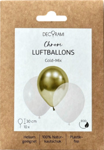 DECORAMI Luftballons Chrom, Gold-Mix