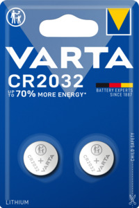 Varta CR2032 Lithium-Knopfzellen 3 V, 2er-Pack