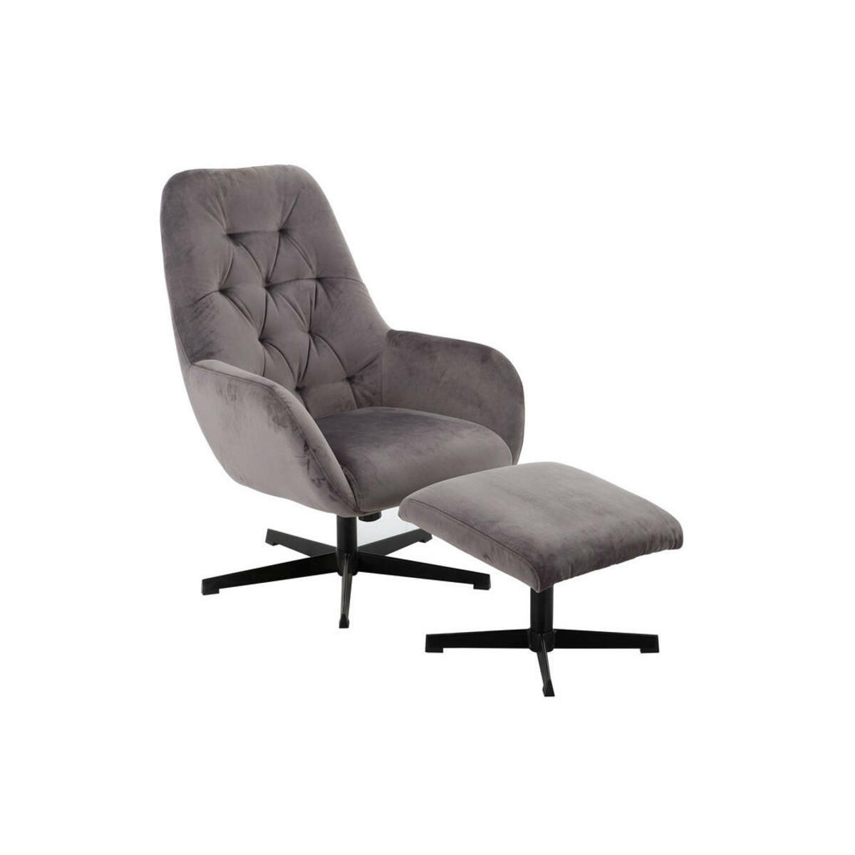 Bild 1 von Carryhome RELAXSESSELSET Samt , Fabian , Grau, Schwarz , Metall, Textil , 71x102x81 cm , pulverbeschichtet,Samt , 002381036601