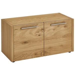 XXXLutz Garderobenbank eiche, balkeneiche furniert eichefarben , Levio , Holz , 2-Sitzer , 86x45x41 cm , lackiert,matt,Echtholz , 001529007832