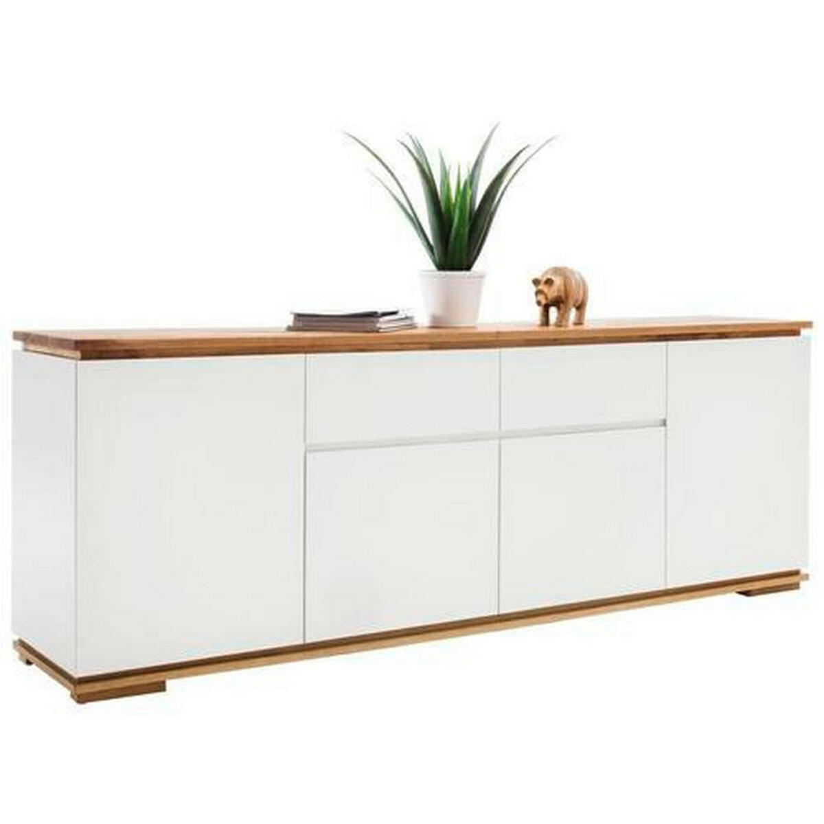 Bild 1 von XXXLutz Sideboard asteiche, eiche massiv weiß, eichefarben , Chiaro , Holzwerkstoff , 4 Fächer , 2 Schubladen , 182x81x40 cm , matt, geölt, lackiert,Echtholz, Nachbildung , Typenauswahl, Beimöbel
