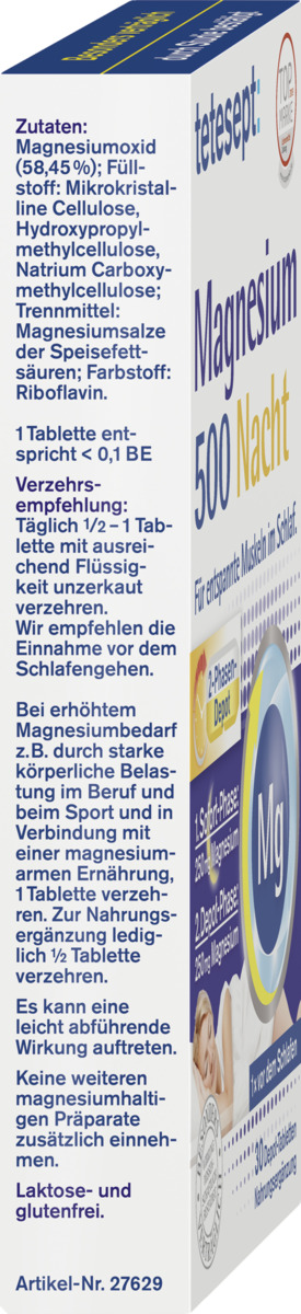 Bild 1 von tetesept Magnesium 500 Nacht Tabletten