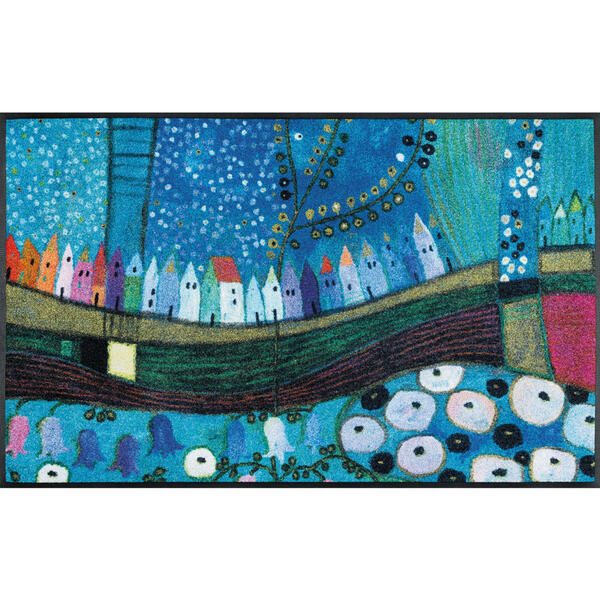 Bild 1 von Esposa Fußmatte 50/75 cm graphik blau, multicolor , Stadt IN Blau , Textil , 50x75 cm , rutschfest, für Fußbodenheizung geeignet , 004336026189