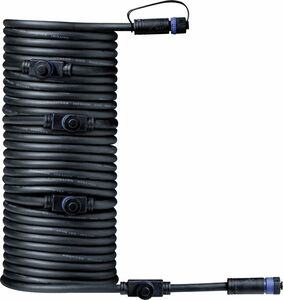 Paulmann Plug & Shine Kabel IP68, 10 m, schwarz, mit fünf Anschlussbuchsen, 2 x 1,5 mm²