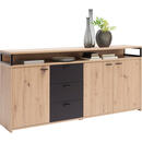 Bild 1 von Xora Sideboard melamin schwarz, eichefarben , Life New , Holzwerkstoff , 2 Fächer , 3 Schubladen , 177.4x87.8x38 cm , Melamin,Nachbildung , in verschiedenen Größen erhältlich , 000003001802