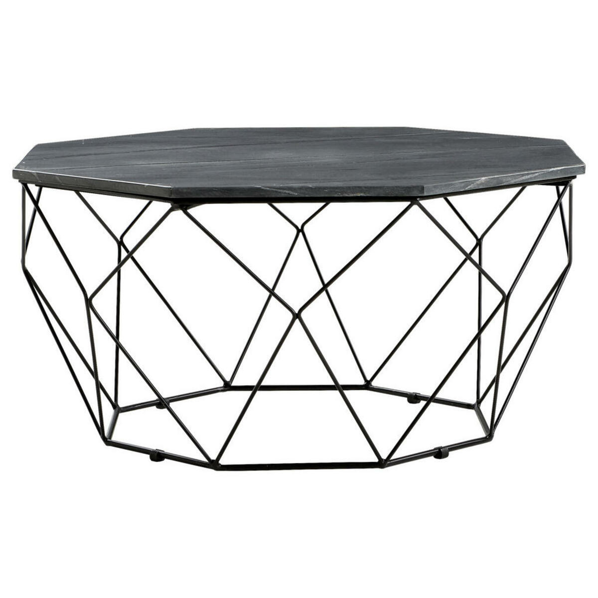 Bild 1 von Novel Couchtisch achteckig schwarz , Aida , Metall, Stein , 84x44x84 cm , pulverbeschichtet,Naturstein,Marmor , 001630009602