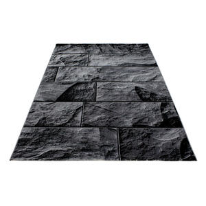 Novel Webteppich 160/230 cm schwarz , Parma , Textil , Mauer , 160x230 cm , Heatset,Heatset , für Fußbodenheizung geeignet, schmutzabweisend, für Hausstauballergiker geeignet, lichtunempfindlich,